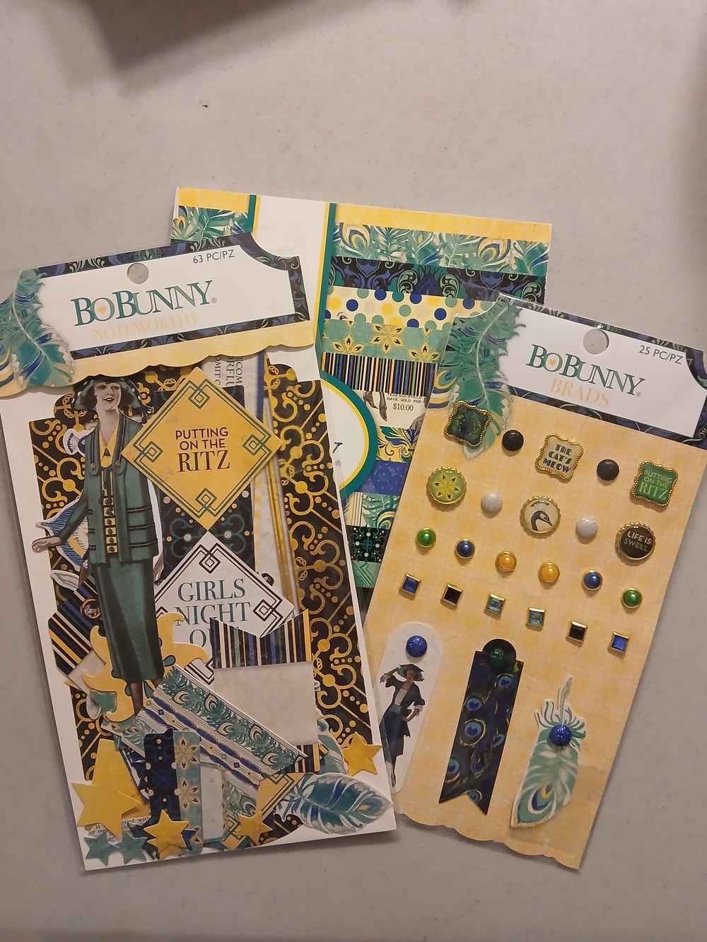 BoBunny 6x6 Something Splendid Bundle Pad, Ephemera & Brads